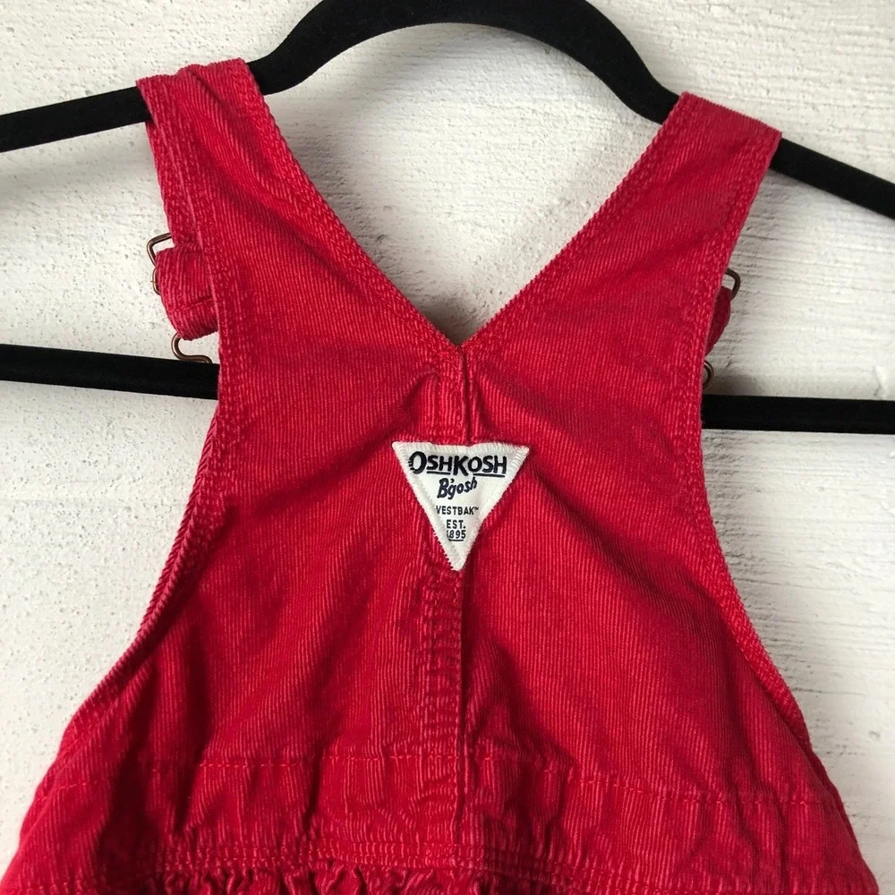 BUNDLE‎ OshKosh B'Gosh Corduroy Overall Dress Jumper Size 3T Red Holiday